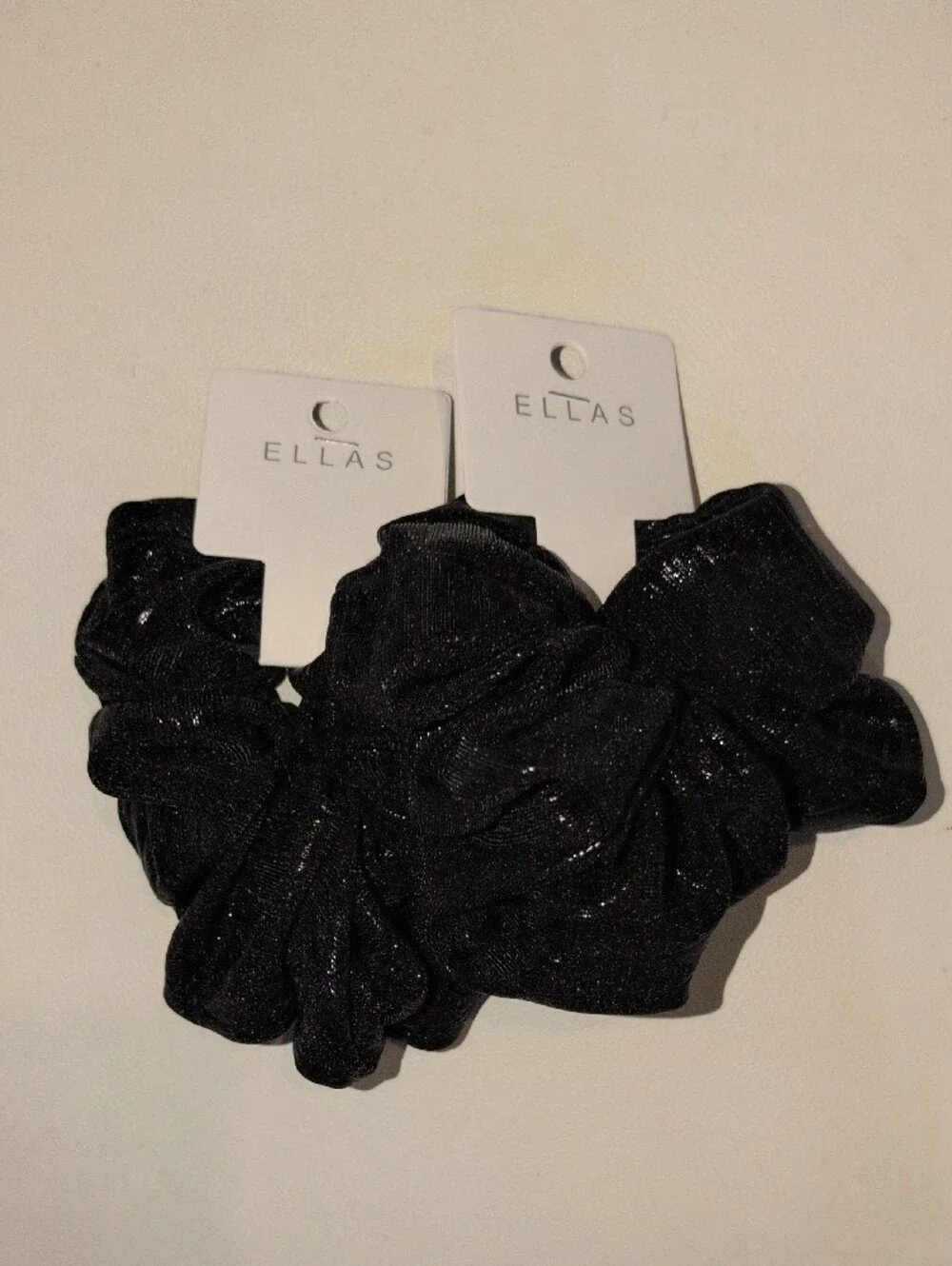 Ella Black Sparkle Scrunchie Set